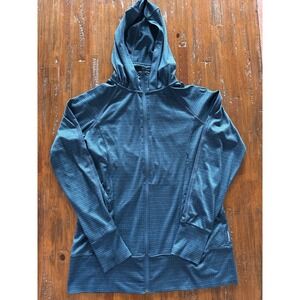 Mondetta Full Zip Hoodie Women's Large Blue Performance Athletic Jacket 107501